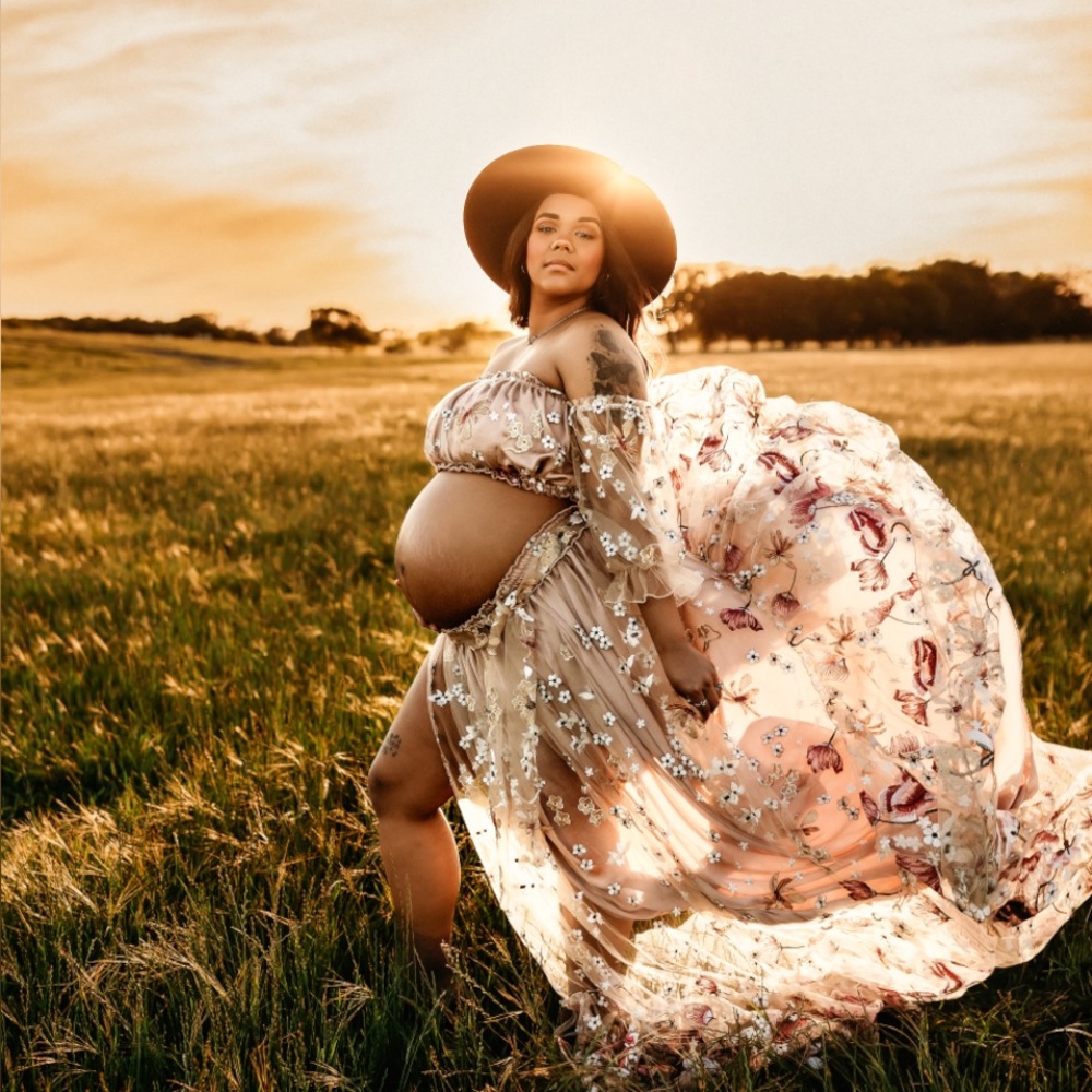 Zebu Be You | Spring Meadow | Floral Maxi Skirt and Top Maternity Dress